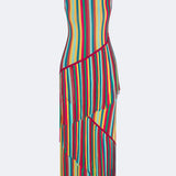 Spiral Knit Dress in Vibrant Stripe