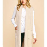 Sleeveless Open Knit Cardigan