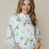 Gracen Top in Pinstripe Floral