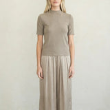 Mock Neck Short Sleeve Top