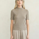 Mock Neck Short Sleeve Top