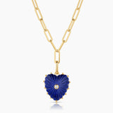 Marlene Lapis Heart Clip Necklace