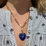 Marlene Lapis Heart Clip Necklace