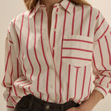 The Beau Shirt in Crimson Stripe