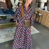 Classic Shirtdress in Holiday Flowers