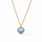 Julie Vos Honeybee Solitaire Necklace gold chain round blue stone pendant
