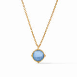 Julie Vos Honeybee Solitaire Necklace gold chain round blue stone pendant