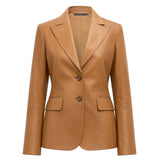 Fitted Leather Blazer