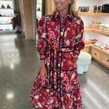 Beverly Dress Chinoiserie Scarlett