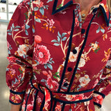 Beverly Dress Chinoiserie Scarlett