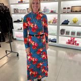 Stevie Dress in Holiday Chintz Teal