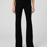Paige Laurel Canyon black high-rise flare jeans with smooth stretch fabric