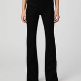 Paige Laurel Canyon black high-rise flare jeans with smooth stretch fabric