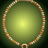 Multicolor opal rondelle bead necklace with pink enamel gold carabiner clasp
