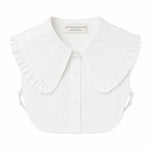 Amie white detachable ruffle Peter Pan collar with button front by Curated Collar