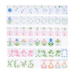 White acrylic mahjong tiles with pastel floral and dragon artwork including joker tiles