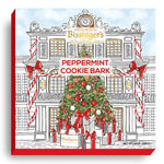 Bissinger's Peppermint Cookie Bark 14 oz holiday gift box with festive building illustration