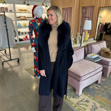 Fur Shaw Collar Cashmere Coat