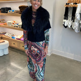 Short Sleeve Fur Collar Jacket