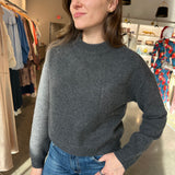 Cashmere Heavy Pocket Sweater in French Beret Grey