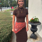 Dark Chocolate Knit Midi Dress