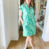 Nancy Dress -Green Ditzy