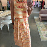 Leigh Wrap skirt in Spanish Stripes