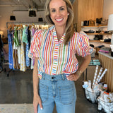 Rainbow Blouse Stripe Top