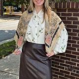 Phoebe Punched Vegan Leather Skirt