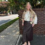 Phoebe Punched Vegan Leather Skirt