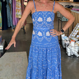 Asher Midi Dress in Sea Petal