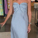 Hayden Midi Coastal Stripe Dress