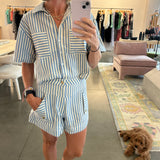 Trish Top in Blue Stripe
