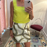 Britt Mini Skirt in Seabreeze Ikat Green