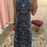 Vince Navy Embroidered Dress