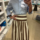 Stripe Drop Waist Skirt