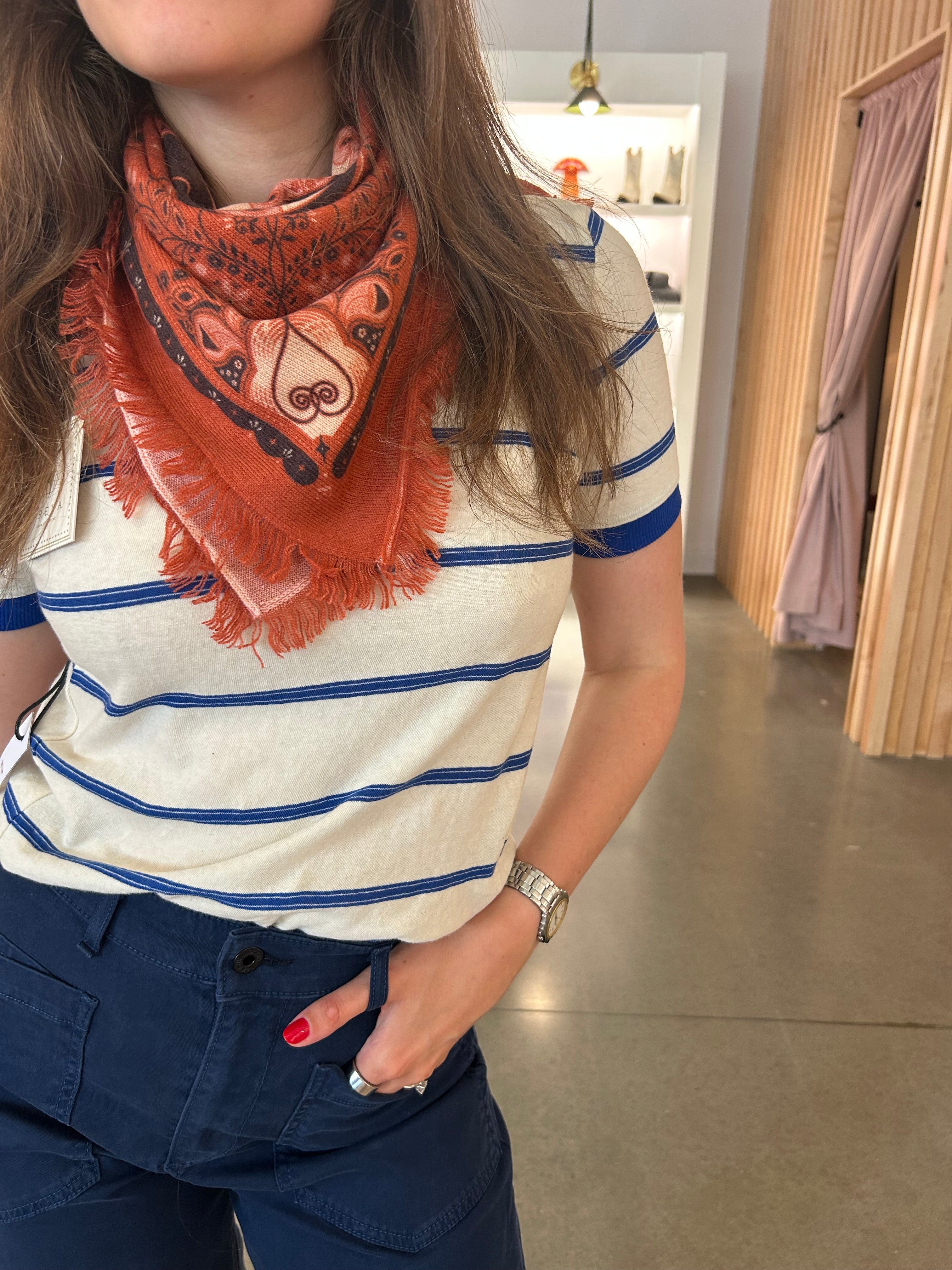 Mini Celestial Bird Cashmere Bandana Wrap