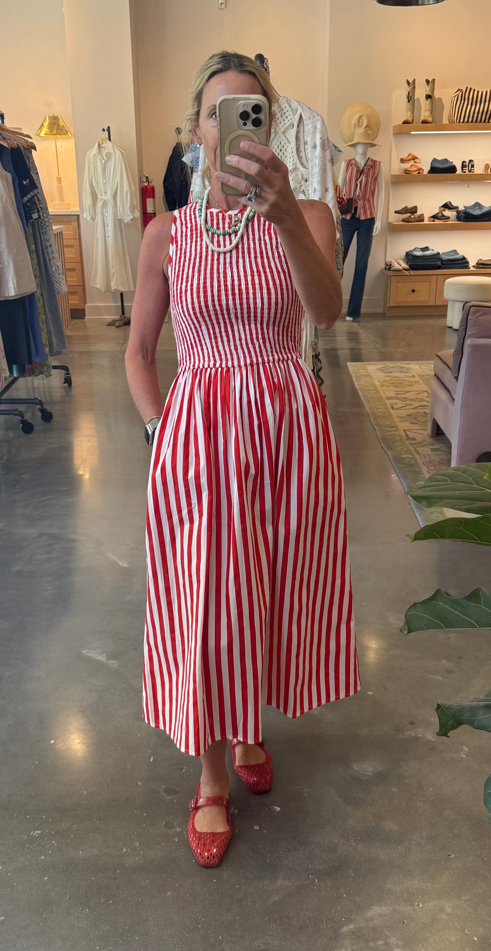 red and white striped dress costume Hunter Bell Lucy Dress, Lighthouse Stripe Red, Size 6