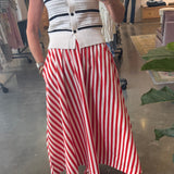 Pavilion Skirt in Red Stripe