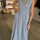 Margot Dress  - Navy & White Stripe