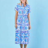 Gwyneth Dress -Navy Jardin