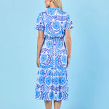 Gwyneth Dress -Navy Jardin
