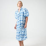 Angel Linen Dress -Hamptons Print