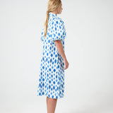 Angel Linen Dress -Hamptons Print