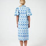 Angel Linen Dress -Hamptons Print