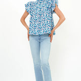 Pintuck Ruffle Top -Wine Lingon