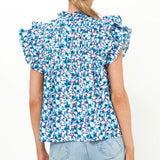 Pintuck Ruffle Top -Wine Lingon