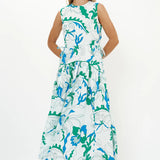 Sleeveless Piped Maxi -Green Orchid