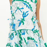 Sleeveless Piped Maxi -Green Orchid