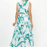 Sleeveless Piped Maxi -Green Orchid